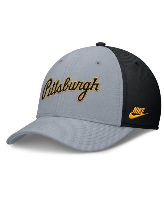 Nike - Men's Gray/Black Pittsburgh Pirates Rise Swoosh Performance Flex Hat
