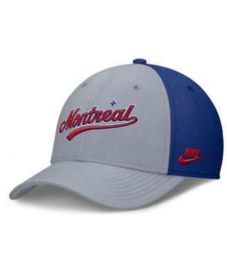 Nike - Men's Gray/Blue Montreal Expos Rise Swoosh Performance Flex Hat