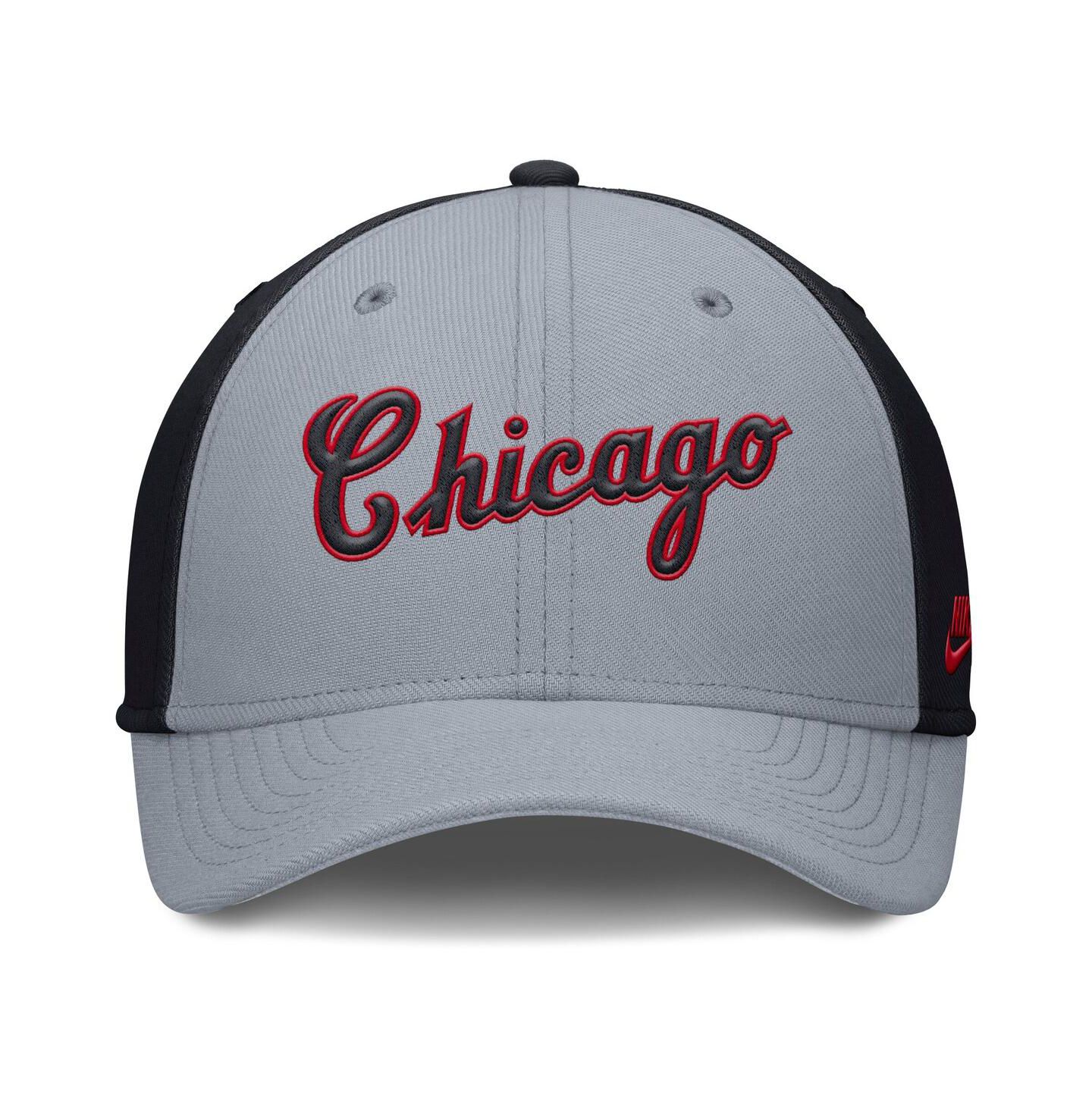Мужская кепка Nike Gray/Navy Chicago White Sox Rise Swoosh Performance Flex Hat — фото 2