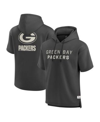 Fanatics - Men's Charcoal Green Bay Packers Elements Future Ground Lettering Short Sleeve Pullover Hoodie