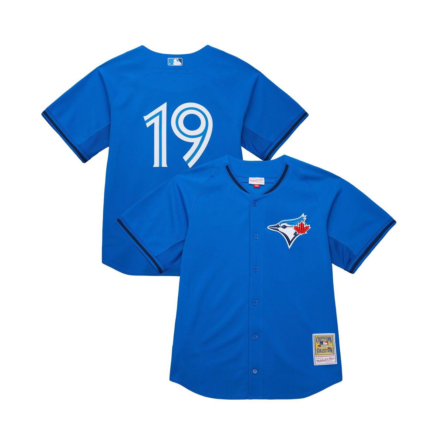 Мужской топ Mitchell & Ness Jose Bautista Blue Toronto Blue Jays Authentic Batting Practice Jersey — фото 1