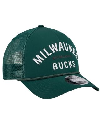 Men's Hunter Green Milwaukee Bucks Minimalist A-Frame 9FORTY Trucker Hat