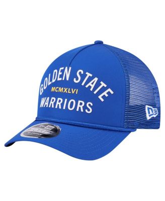 New Era - Men's Royal Golden State Warriors Minimalist A-Frame 9FORTY Trucker Hat