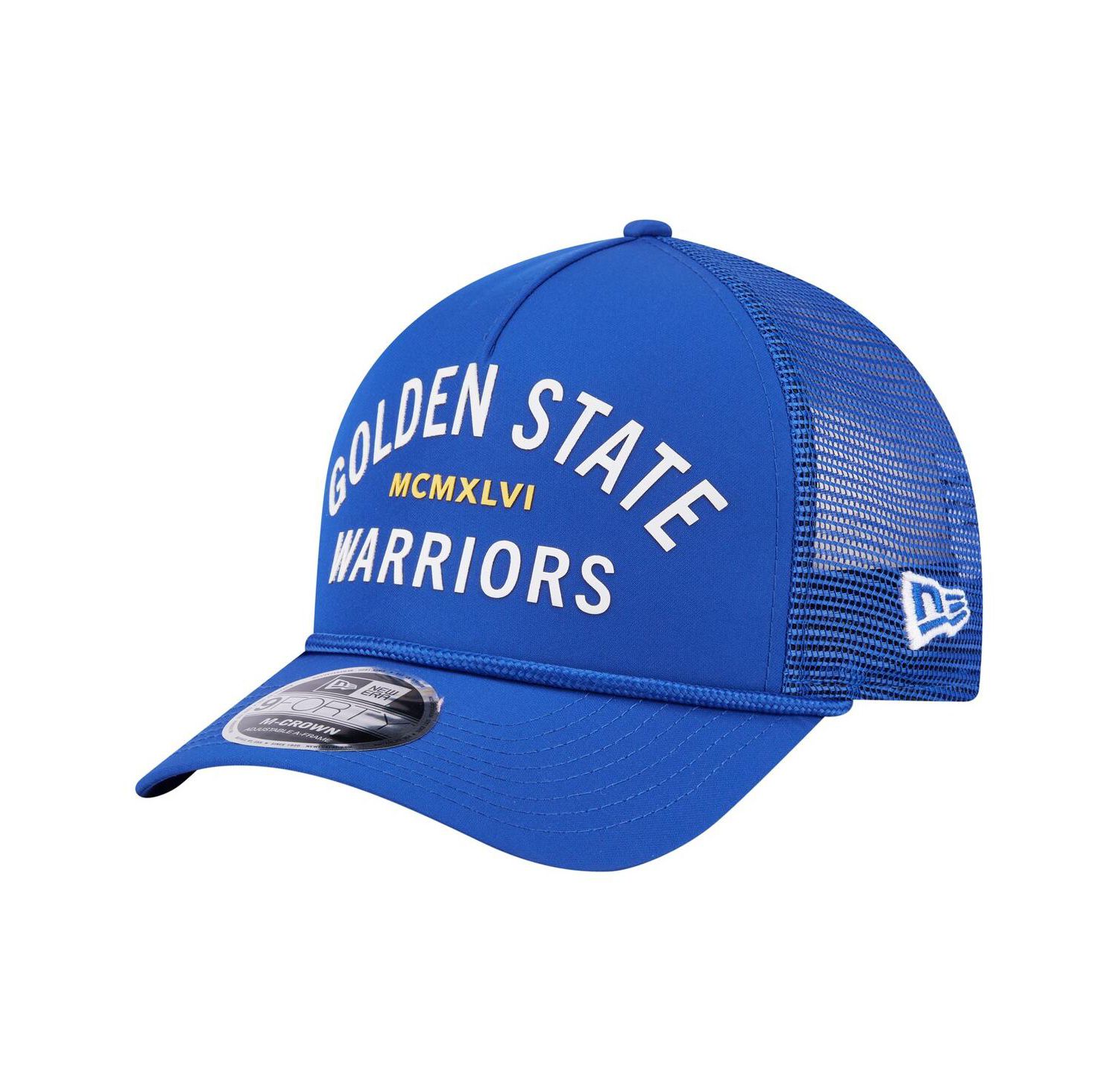 Men's Royal Golden State Warriors Minimalist A-Frame 9FORTY Trucker Hat