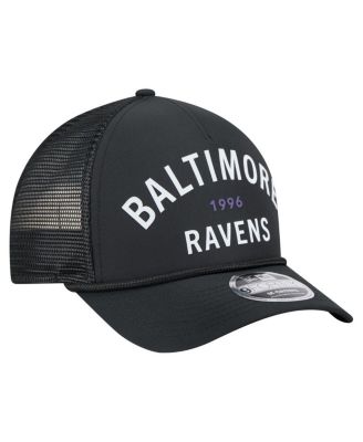 Men's Black Baltimore Ravens Active Minimalist M-Crown A-Frame 9FORTY Adjustable Hat