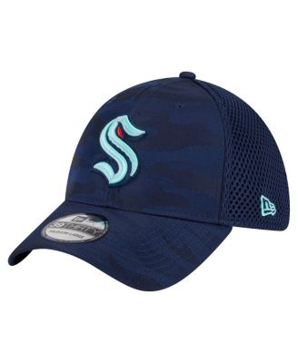 New Era - Men's Deep Sea Blue Seattle Kraken Active Subtle Camo 39THIRTY Flex Hat