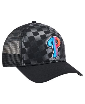 Men's Black Philadelphia Phillies Gradient 9FORTY A-Frame M-Crown Trucker Adjustable Hat