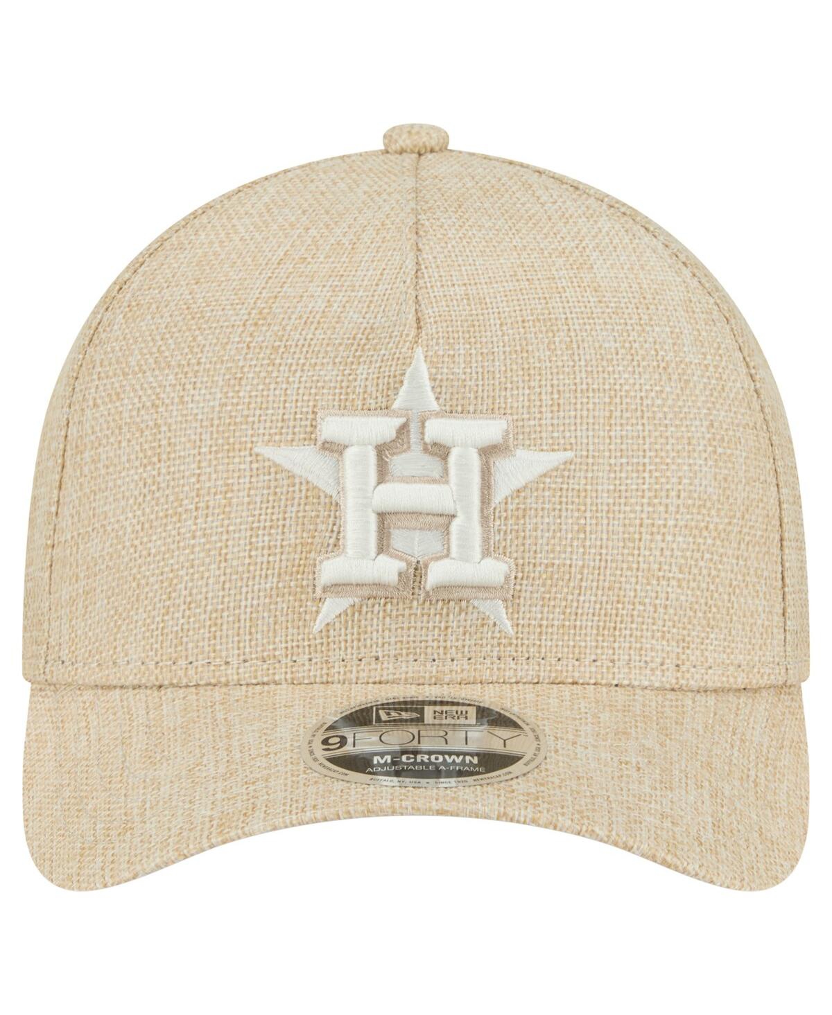 New Era Men's Beige Houston Astros Cotton Weave M-crown A-frame 9forty Adjustable Hat