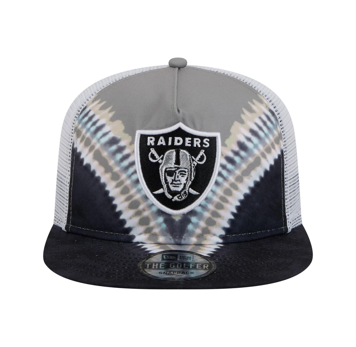 Men's Gray/Black Las Vegas Raiders Throwback Dye Golfer Snapback Hat