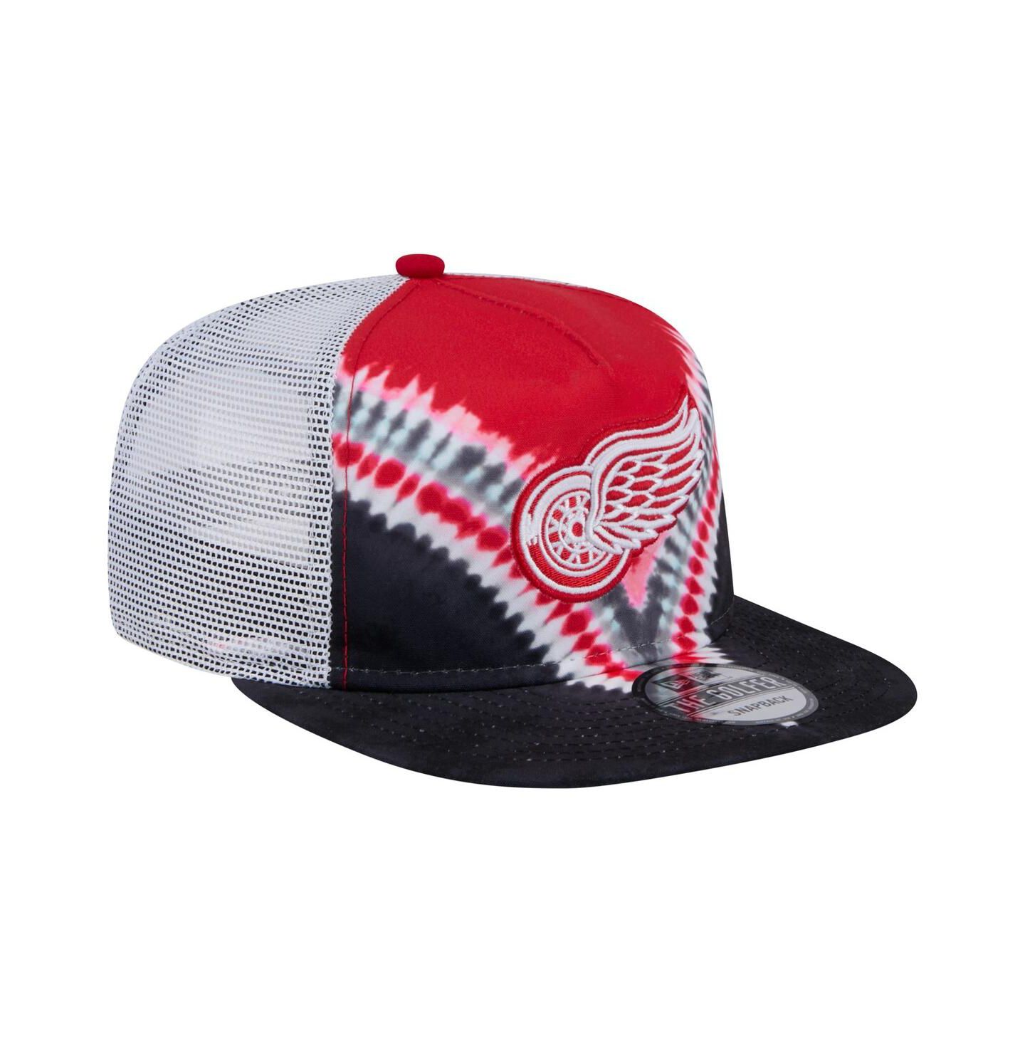 Мужской головной убор New Era Black/Red Detroit Red Wings Throwback V-Dye Adjustable Golfer Hat — фото 3
