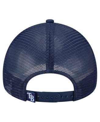 Men's Navy Tampa Bay Rays Distressed 9FORTY A-Frame Adjustable Trucker Hat