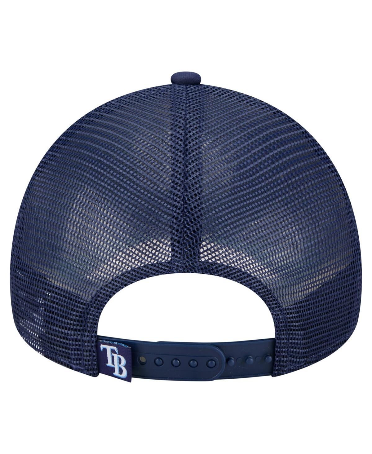 New Era Men's Navy Tampa Bay Rays Distressed 9forty A-frame Adjustable Trucker Hat