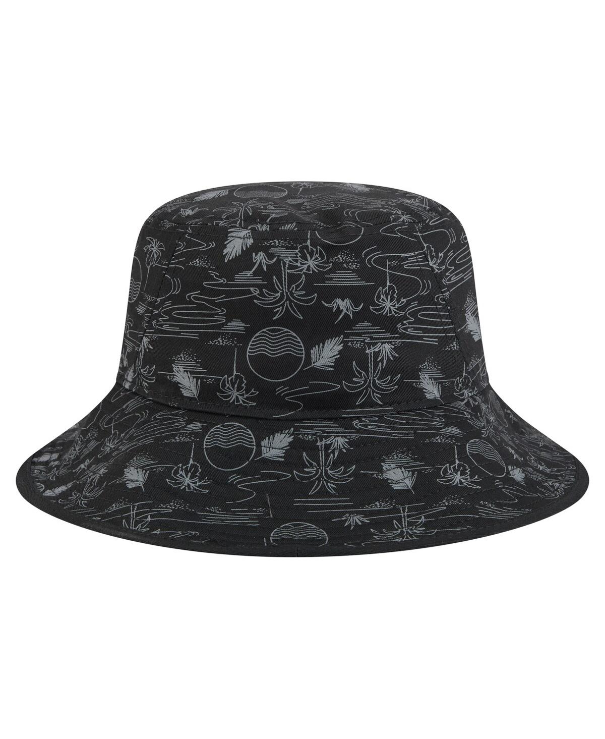 NEW ERA MEN'S BLACK MIAMI MARLINS 2025 SPRING TRAINING ALL OVER PRINT BUCKET HAT 
