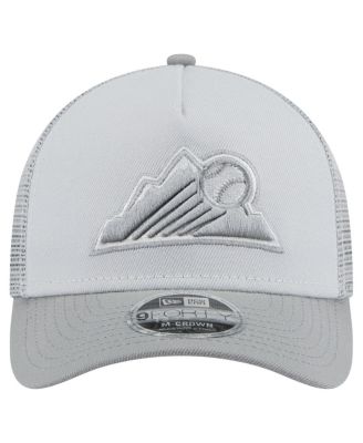 Men's Gray Colorado Rockies Color Pack A-Frame 9FORTY Trucker Adjustable Hat