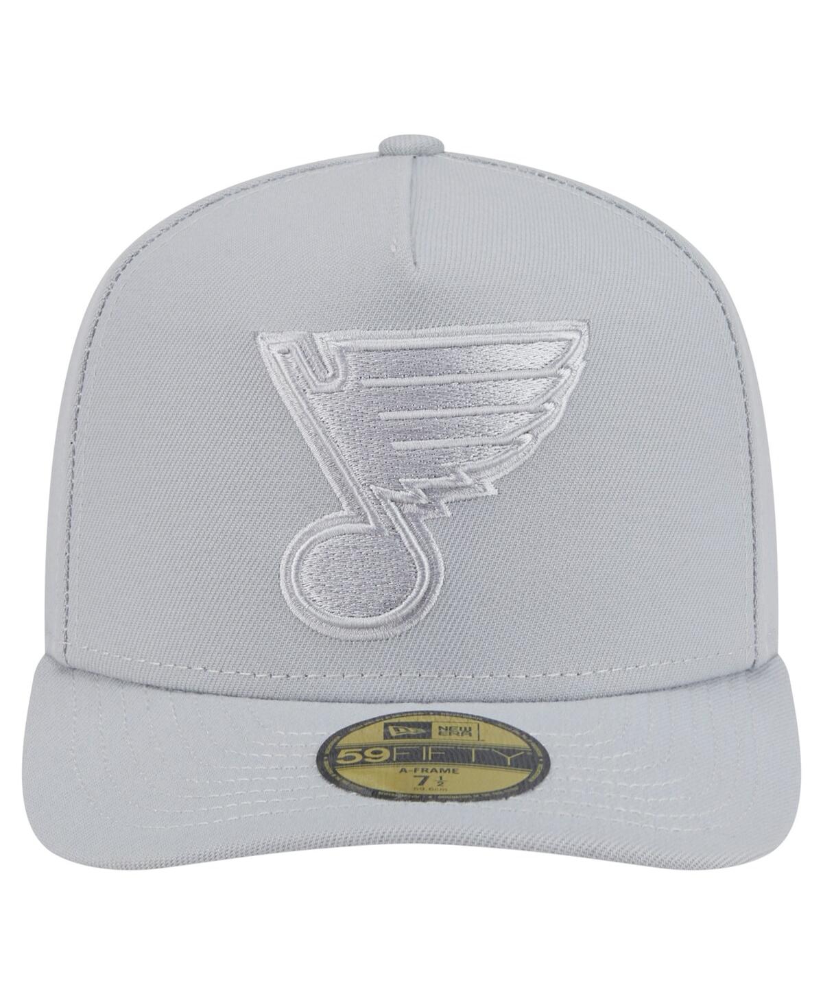 New Era Men's Gray St. Louis Blues Color Pack A-frame 59fifty Fitted Hat