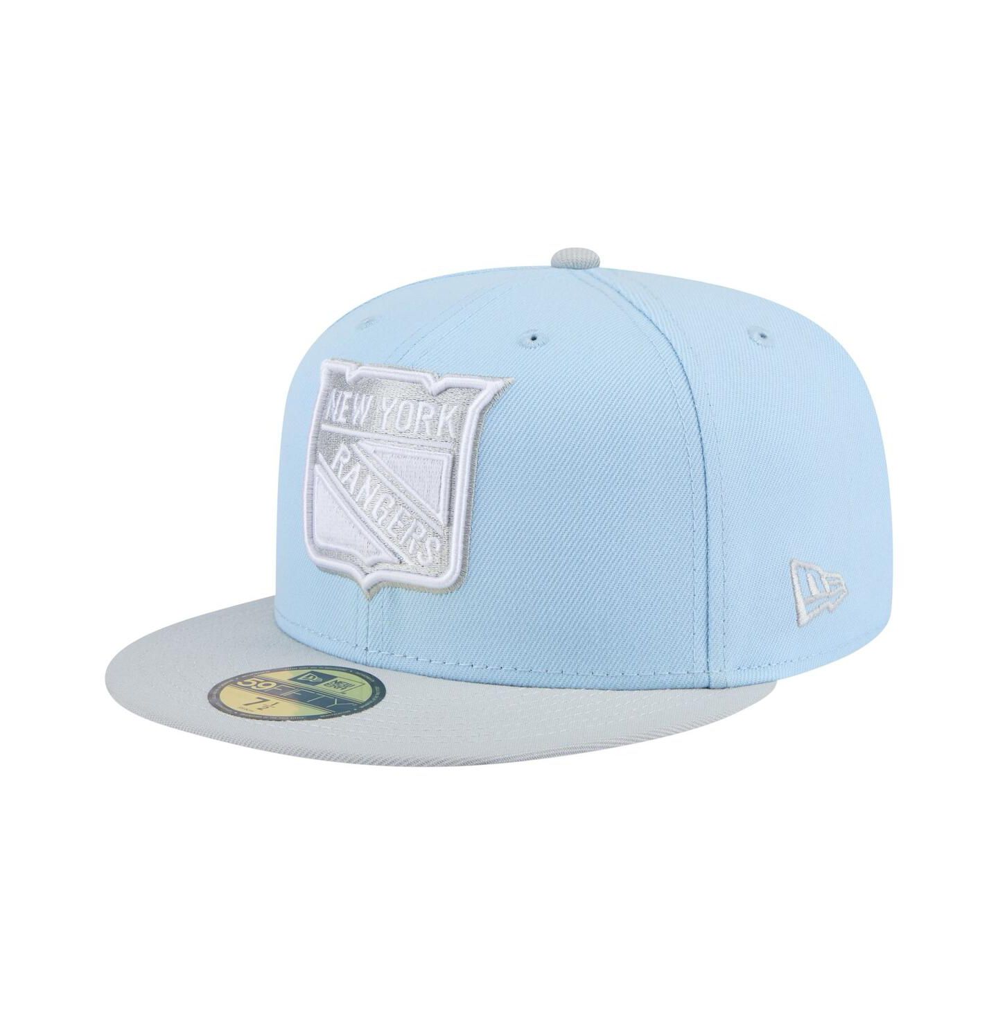 Мужские головные уборы New Era Light Blue/Gray New York Rangers Color Pack 2-Tone 59FIFTY Fitted Hat — фото 1