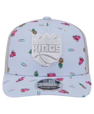 Men's Light Blue/Gray Sacramento Kings Adventure Aloha Pattern 9SEVENTY Stretch-Snap Hat