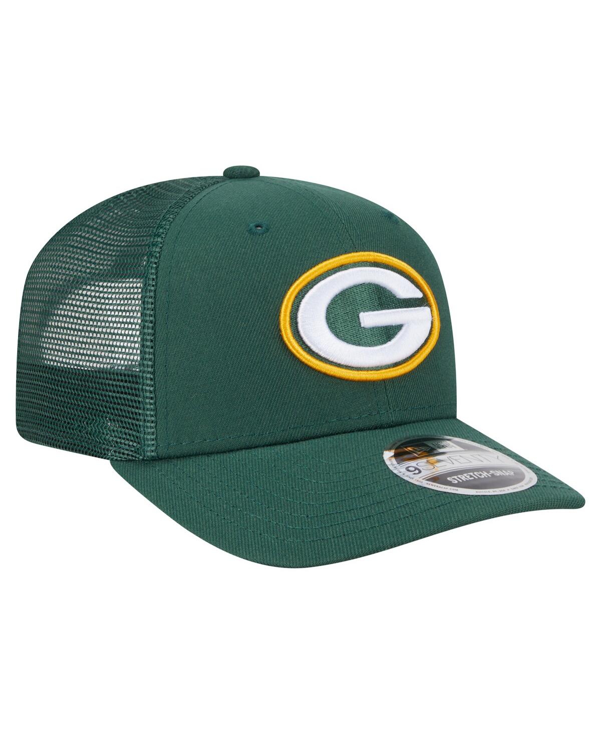 NEW ERA MEN'S GREEN GREEN BAY PACKERS MAIN TRUCKER 9SEVENTY STRETCH SNAP HAT 