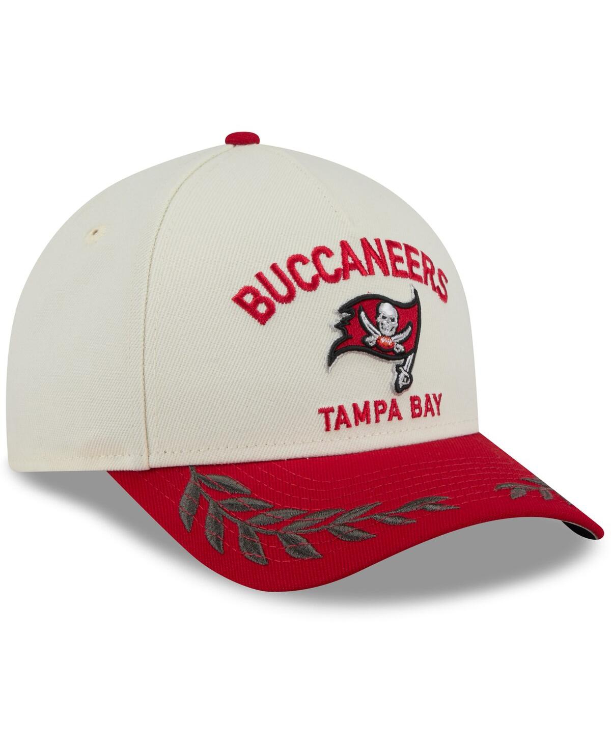 New Era Men's Cream/red Tampa Bay Buccaneers 2025 Nfl Draft 9forty A-frame M-crown Adjustable Hat