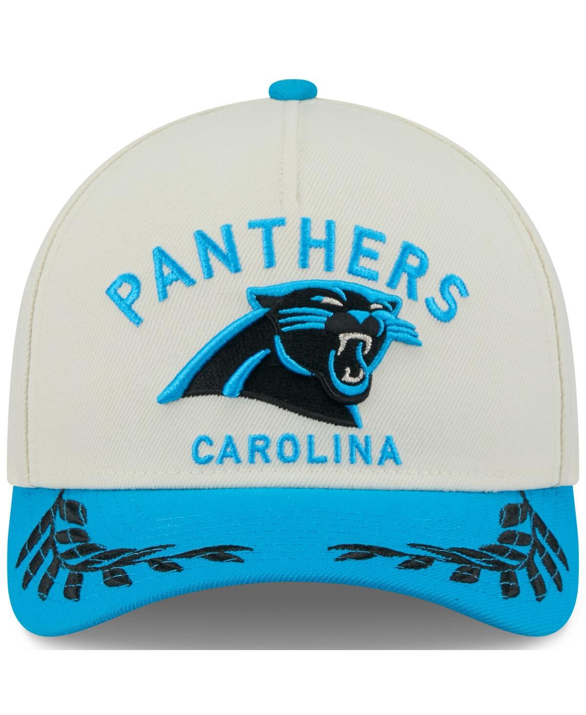 NEW ERA MEN'S CREAM/BLUE CAROLINA PANTHERS 2025 NFL DRAFT 9FORTY A-FRAME M-CROWN ADJUSTABLE HAT 