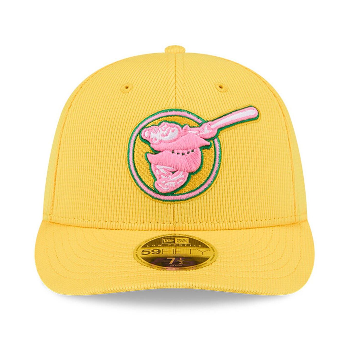 Мужская кепка New Era Yellow San Diego Padres City Connect Batting Practice Low Profile 59FIFTY Fitted Hat — фото 3