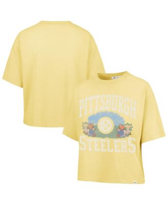 '47 Brand - Women's&nbsp;' Yellow Pittsburgh Steelers Florentina Montauk Cropped T-Shirt