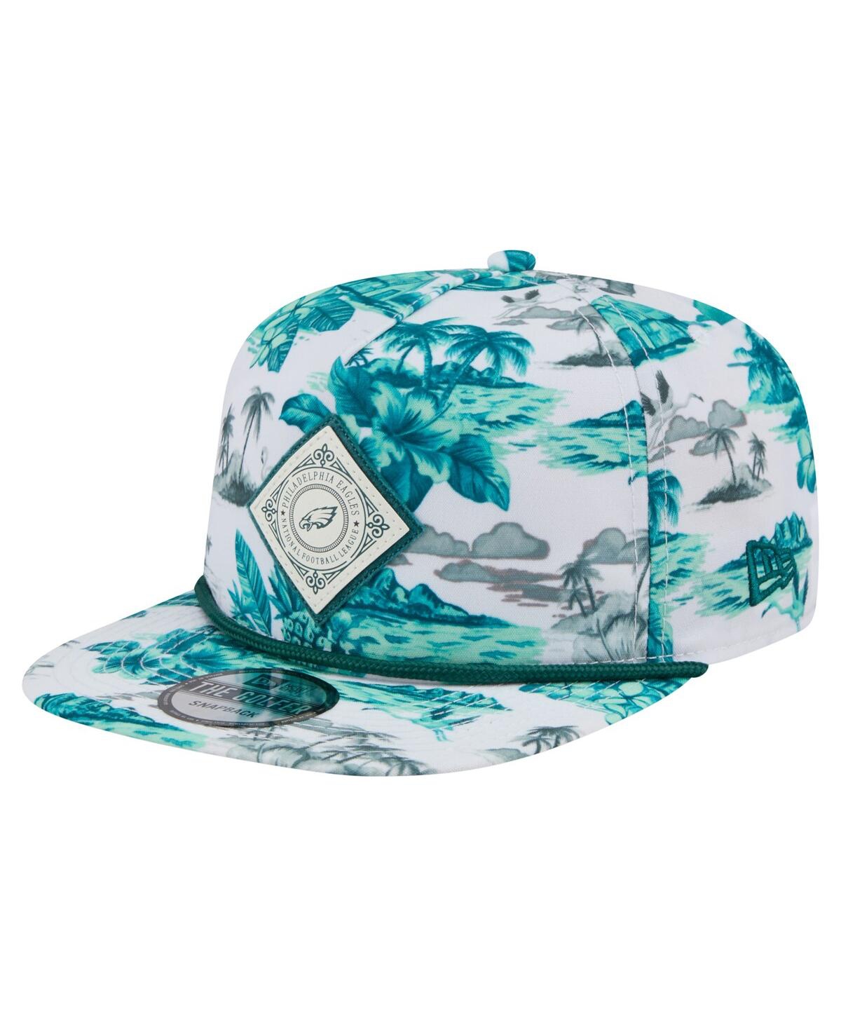 NEW ERA MEN'S WHITE PHILADELPHIA EAGLES ADVENTURE GOLFER SNAPBACK HAT 