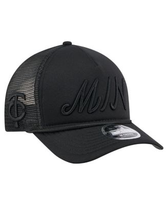 Men's Black Minnesota Twins City Initial 9FORTY A-Frame M-Crown Adjustable Trucker Hat