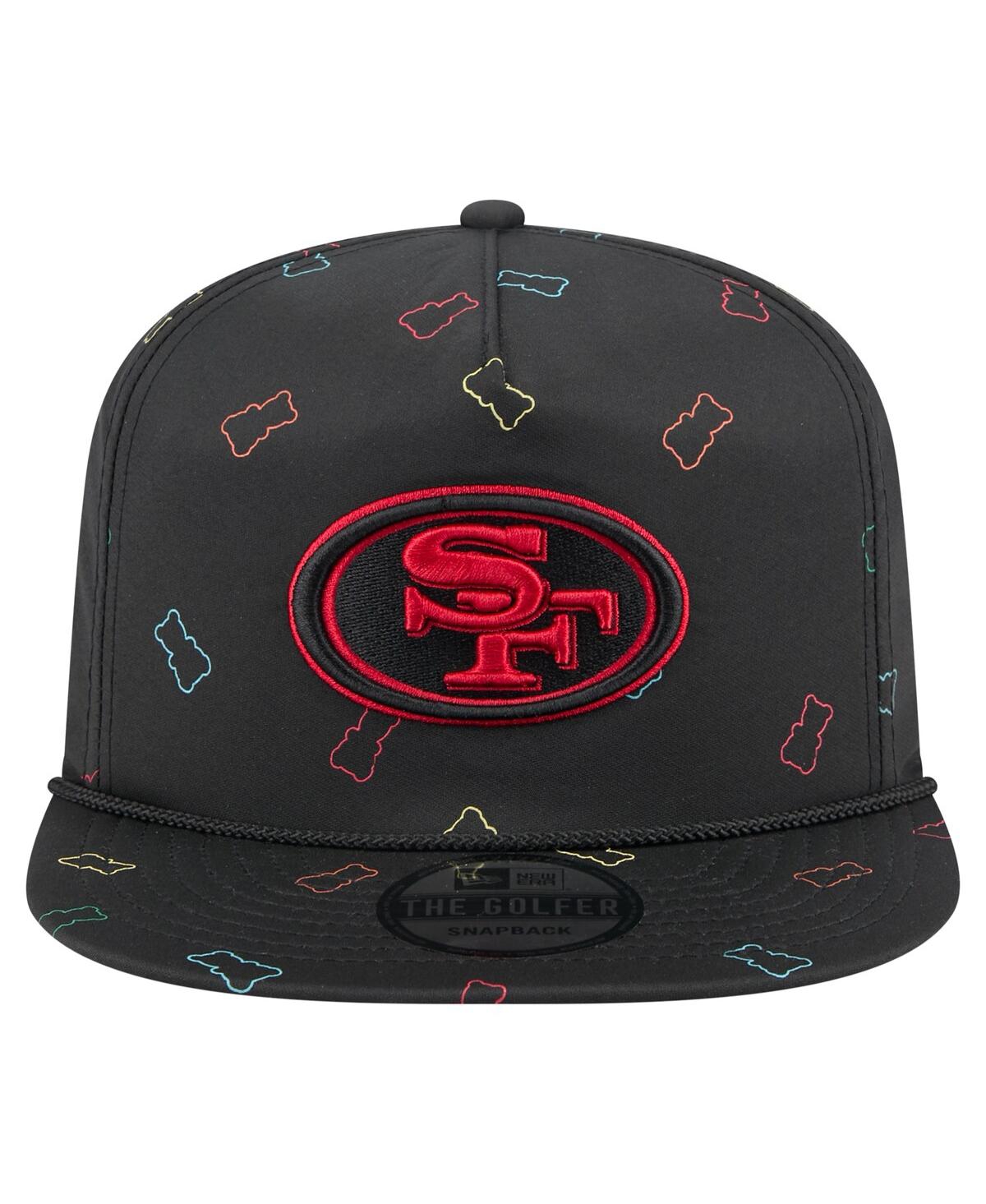 NEW ERA MEN'S BLACK SAN FRANCISCO 49ERS GUMMY GOLFER SNAPBACK HAT 