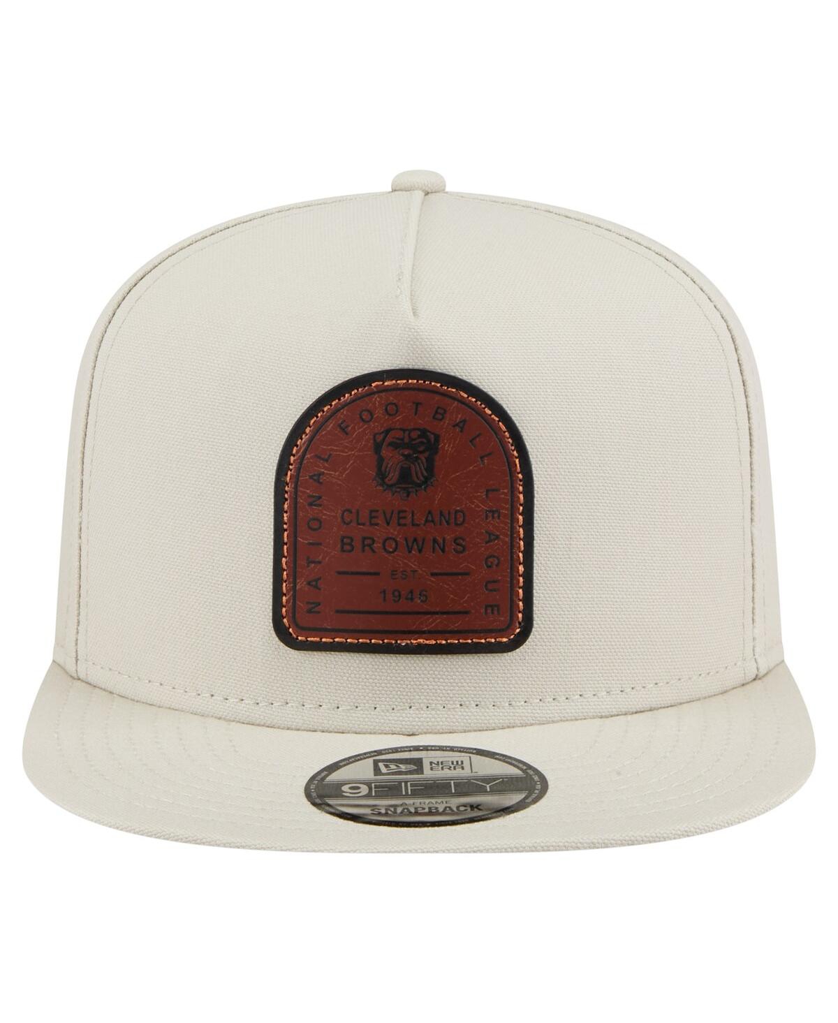 NEW ERA MEN'S STONE CLEVELAND BROWNS PREMIER 9FIFTY SNAPBACK HAT 
