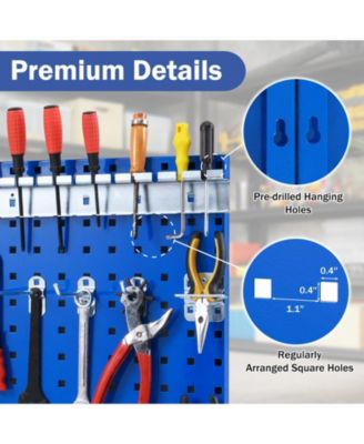 Wall-Mounted Pegboard Kit with 3 Pegboards for Garage Workshop-Navy