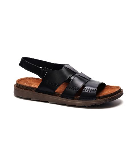 Мужские сандалии A. Veer Maldiva Back Strap, цвет: Чёрный