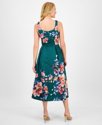 Women's Printed Square-Neck Sleeveless Dress