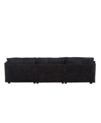 Boucle Fabric L-Shape Sectional with Movable Pedals