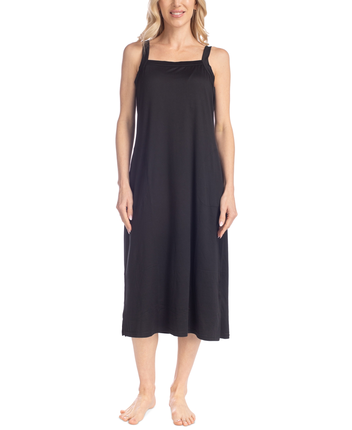 Women's Square-Neck Slip Nightgown - Blue