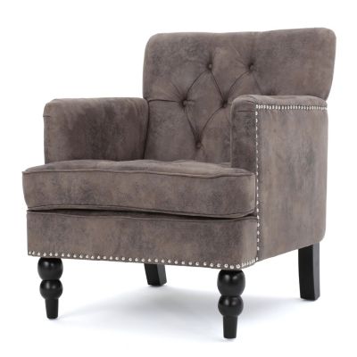 Streamdale Microfiber Club Chair with Nailhead Accents