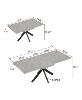 Extendable Dining Table Set for 6-8 with Upholstered Chairs