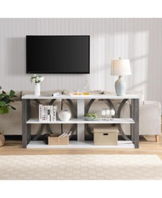 3-Tier Industrial Console Table, 70.9" Narrow Entry Table