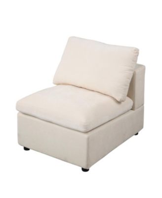 Streamdale Modern Upholstered Middle Module for Modular Sectional,Sectional Sofa Couch Accent Armless Chair, Chenille Beige