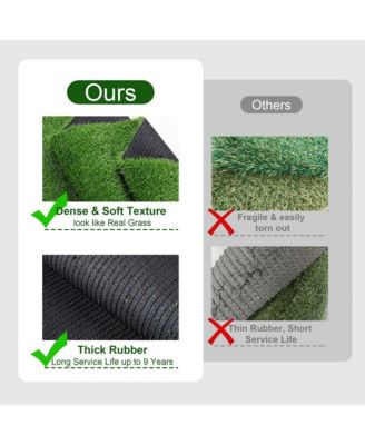 2pcs 50x3 Ft Artificial Grass Turf 0.8" Fake Grass Rug Synthetic Lawn Indoor Batting Tunnels Outdoor Home Decor