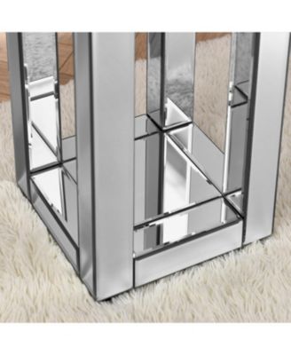 Streamdale Mirrored Crystal End Table - Silver Accent, Small Spaces