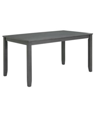 6-Piece Modern Dining Table Set with Bench and Faux Leather Chairs