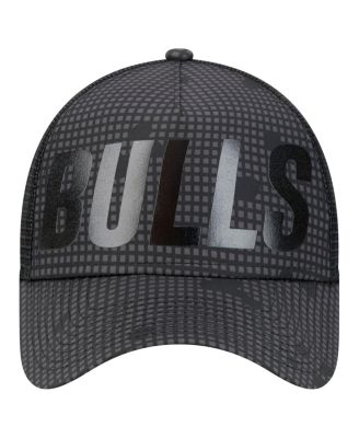 Men's Black Chicago Bulls Midnight Ink Tonal A-Frame Trucker 9FORTY Adjustable Hat