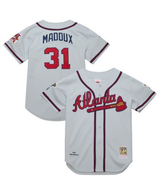 Mitchell & Ness - Men's&nbsp;Greg Maddux Gray Atlanta Braves 1995 Throwback Authentic Jersey