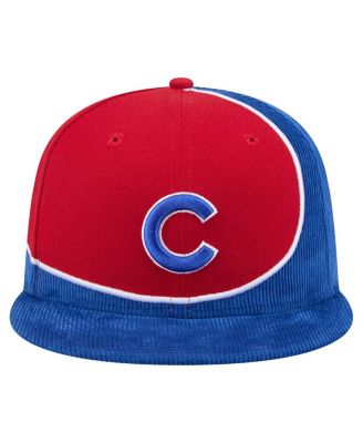 Men's Royal/Red Chicago Cubs Retro Split Corduroy Snapback Hat