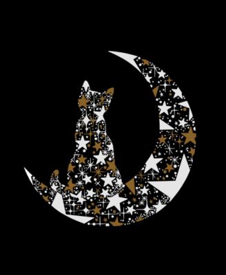 Men's Cat Sitting On Moon Word Art Long Sleeve T-Shirt