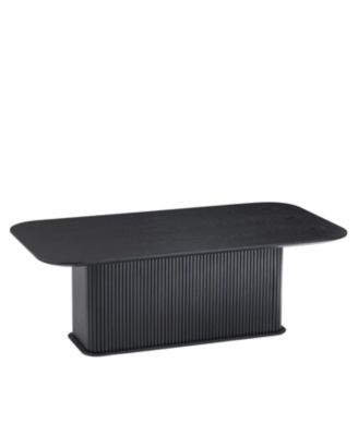 Coffee Table Black Oak Wood Surface and Black Metel Feet