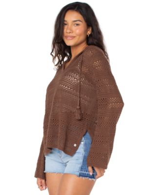 Juniors' Hippie Love Cotton-Blend Relaxed Sweater