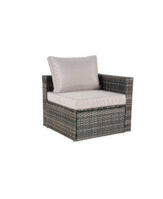 Streamdale 8pc Outdoor Patio Sofa Set, Wicker Sectional with Ottoman & Table