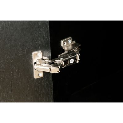 59" Curved Vintage Sideboard with Large Handles and Adjustable Shelves (Antique Black)